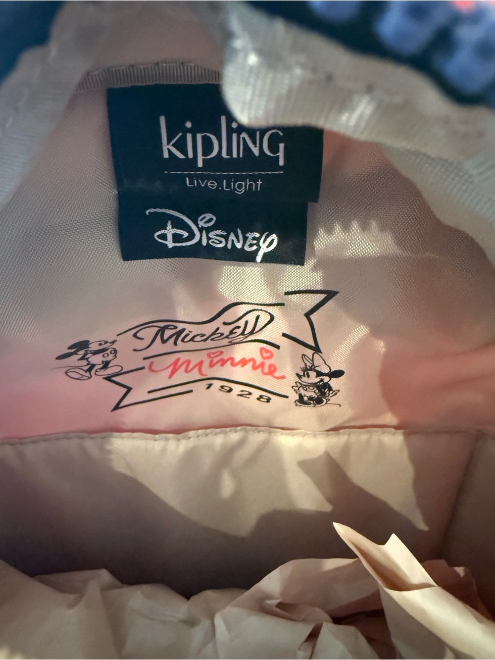 Kipling Red Minnie and Mickey Mouse Sketch Print Mini Backpack - Picture 4 of 5